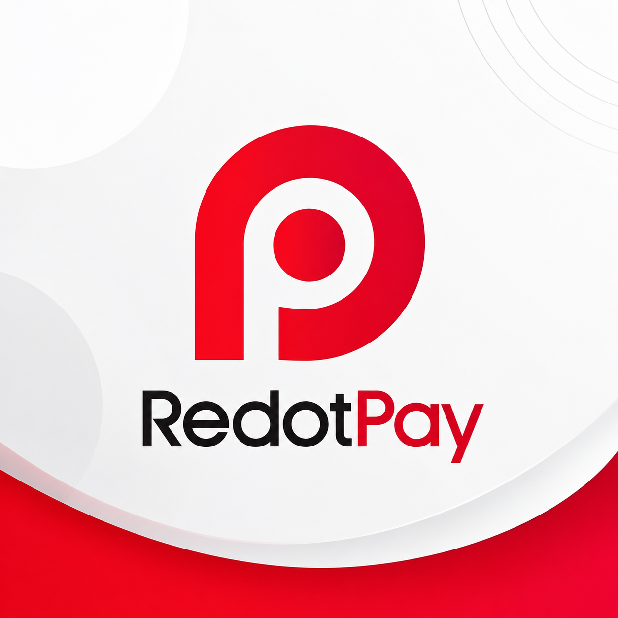RedotPay logo with red wave brand panel